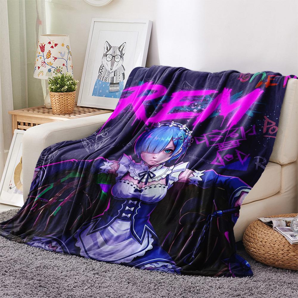 1PC Re Zero Patterned Flannel Blanket Suitable For All Seasons For Home Decor Warmth And Comfort Gifts Holiday Present