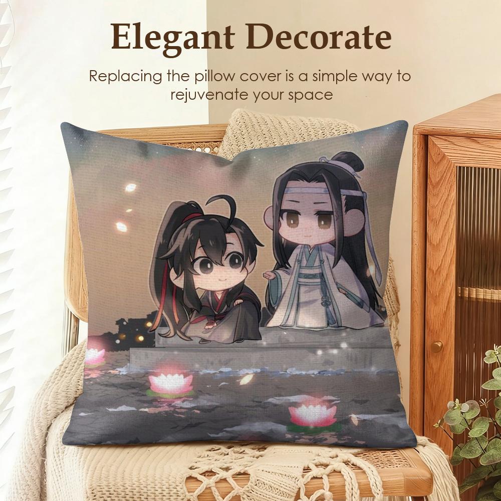 

MMo DDao ZZu SShi Cushion Cover Natural Linen Organic Fabric DoubleSided Printing Sofa Home Decor Gift Pillow Case 30x30cm