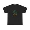 Unisex Adult T Shirt Marker Line Potted Cactus Simple Clean