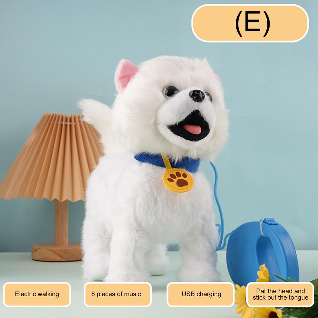 Electronic Interactive Plush Toy with Remote Control Leash Realistic Robot Puppy Toy for Ages 4 Up