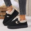 Fashion Buckle Platform Women Snow Boots Winter Comfortable Soft Short Plush Warm Shoes Women 2025 New Solid Color Ankle Boots Woman