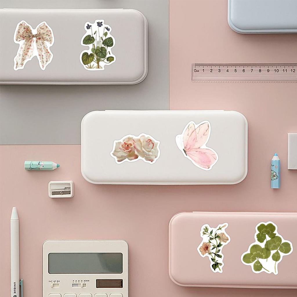 50 Watercolor Flower & Butterfly Stickers for Phone Cases, Journals, Laptops & DIY Decor