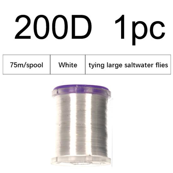 75D 200D GSP Fly Tying PolyethyleneThread High Quality Strong Tying Thread for Large Saltwater Pike Salmon Fly Black White