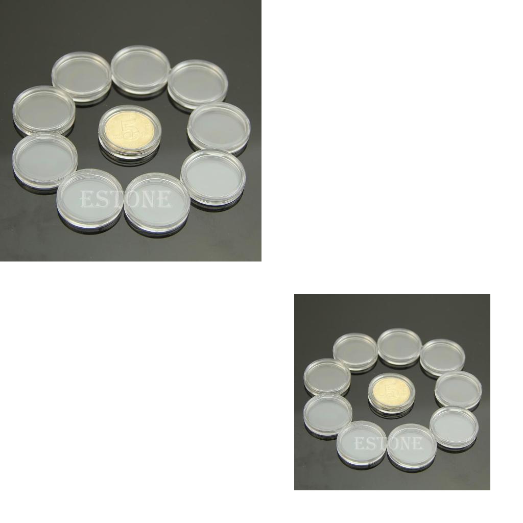 

Hot 22mm Clear Round Cases Coin Storage Capsules Holder Round Plastic чистий