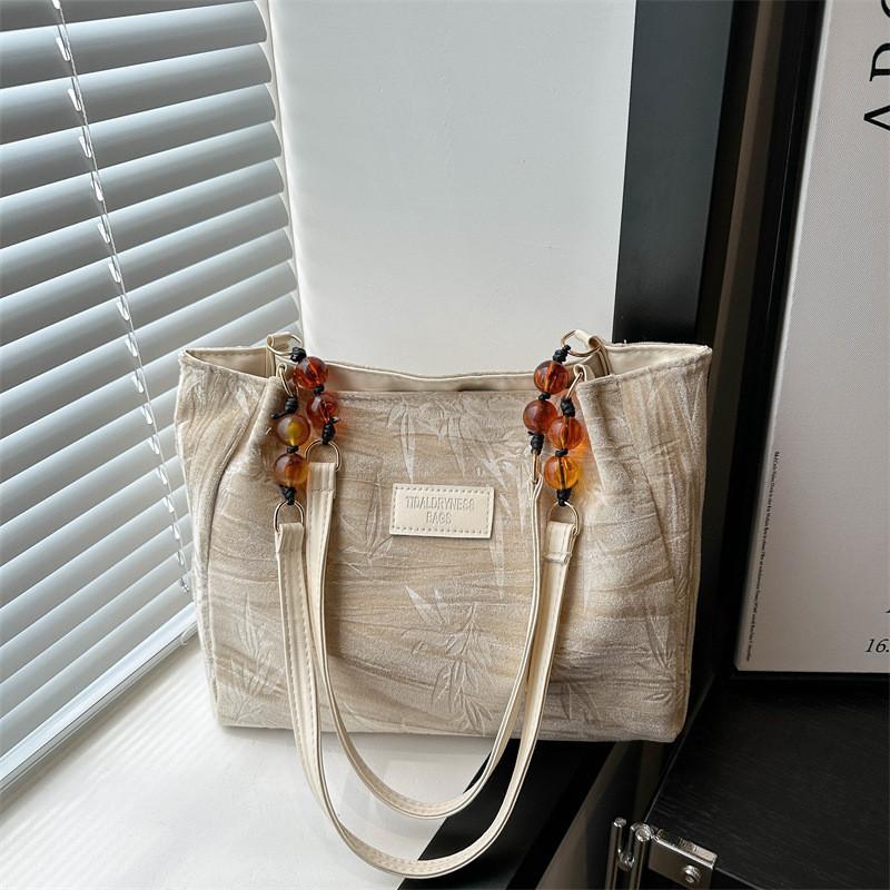 Trendy Large Capacity Canvas Tote Bag 2024 Summer New Casual Shoulder Bag