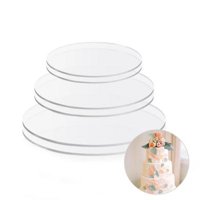 4/6/8/10 Inch Round Cake Board 3pcs/Set Acrylic Cake Disc For Cake Trimming Circle Clear Perspex Sheeting Acrylic Plate