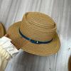 European and American fashion straw hat women's versatile sun hat green belt sun hat outdoor travel beach hat summer top hat