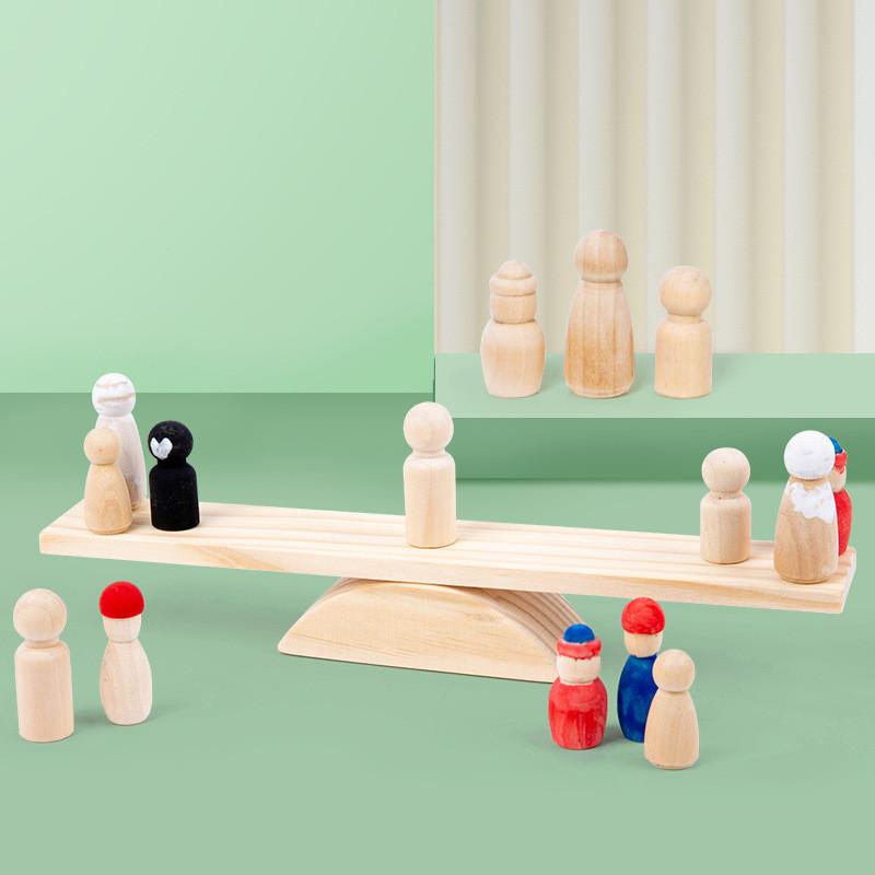 Wooden Balanced Stacked Building Blocks Children Puzzle Toy Set For Toddlers