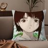 Serial Experiments Lain Anime Movie Pillow Case Silky Elegant Comfort Sofa Bed Invisible Zipper