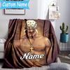 1PC Custom Name Rap Legend Tupac Throws Blanket Flannel Blankets for Couch Bed Gifts for Men Women Travel Picnic Christmas Fan Gifts
