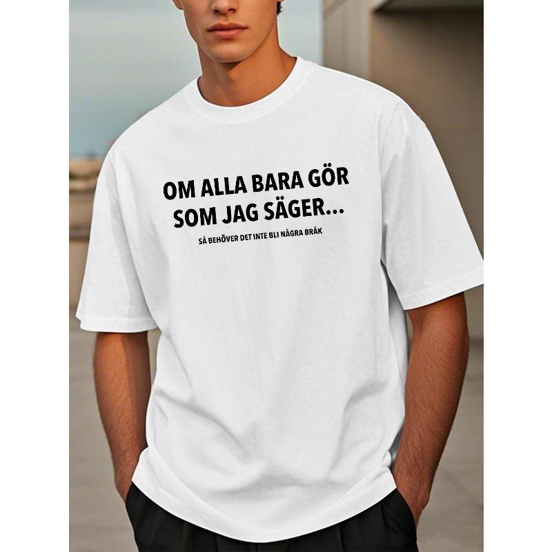

Humor Men s Short Sleeve T-Shirt - Casual Summer Tee with Print, Geometric Pattern, Round Neck, Machine Washable, Breathable 4XL білий
