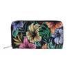 Tropical Flower Long Zipper Wallet, Wallet Clutch Card Bag
