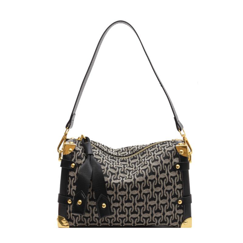 

Высококачественная ранняя весенняя клетчатая сумка на одно плечо, модная женская сумка для поездок на работу, простая и универсальная сумка-мессенджер большой вместимости для женщин чёрный