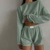 Women's Pajamas Set Sleepwear Spring Long Sleeve Tops with Shorts Home Clothes 2 Piece Sets Pyjama Femme Loungewear