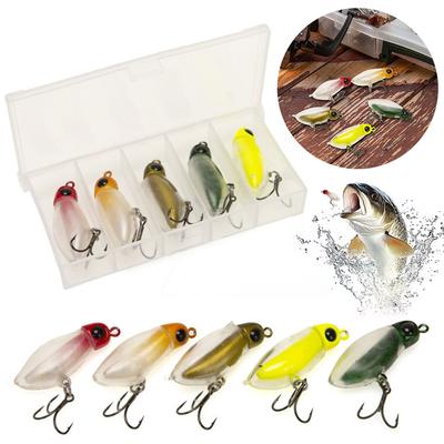 5pcs Insect Micro Bait Floating Fishing Lure Trout Lure Wobblers for Freshwater and Saltwater Fishing