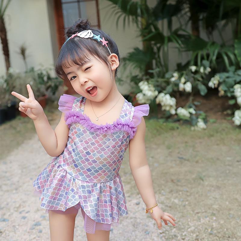 

Mermaid One-Piece Swimsuit for Baby and Girls - Small to Medium Sizes 4XL