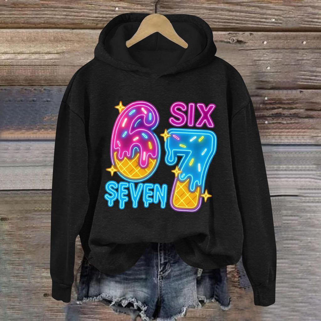 Damen Modisches Lässiges Langärmliges Bedrucktes Kapuzensweatshirt