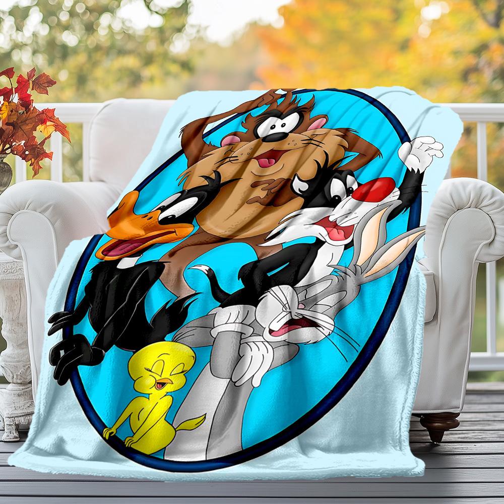 1pc Cartoon charactersOutdoor Flannel Blanket Soft Plush Decor for Picnics, camping,Bedroom, Playroom, or Lunch Breakn1168A