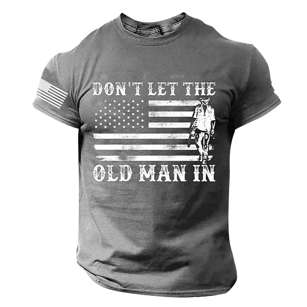 Mens Independence Day T-Shirts USA Flag Graphic T-Shirts Short Sleeve American Patriotic Vintage T Shirt