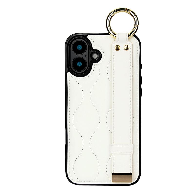Ring Wristband Phone Case for IPhone 16 Pro Max 15 Plus 14 13 Mini 11 12 7 8 XS XR SE 2 3 Solid Color Leather Protective Cover