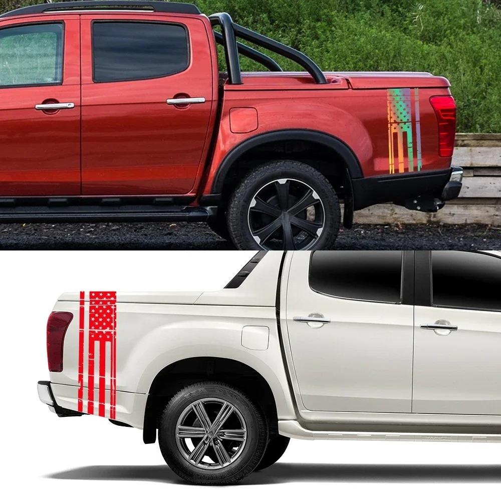 Car USA Flag Sticker For Ford Ranger F150 Toyota Hilux Dodge RAM Isuzu Dmax GWM Cannon Pickup Universal Splsh Flag Decor Decal