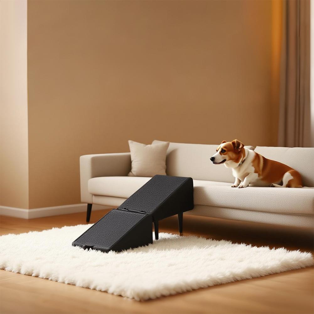 Dog Staircase Wooden Puppy Steps Non-Slip Soft Foldable Stool Space-Saving Recovery Support Dog Staircase Wooden Puppy Steps