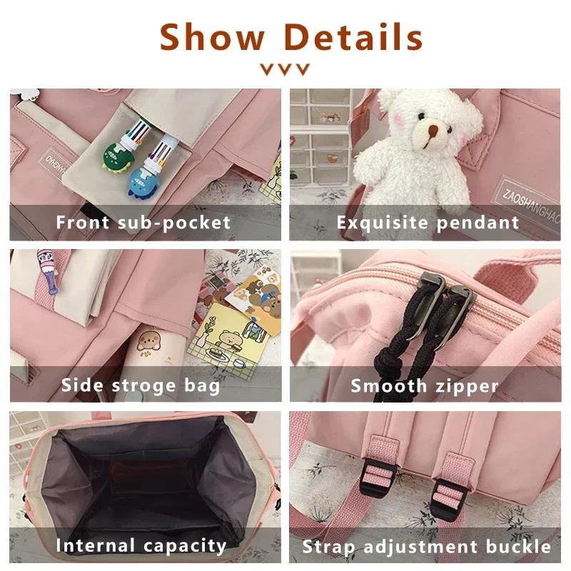 Backpack Women Candy Color Laptop Backpacks Cute Kawaii High School Bags for Teenage Girl Japanese Travel Camping Backpack