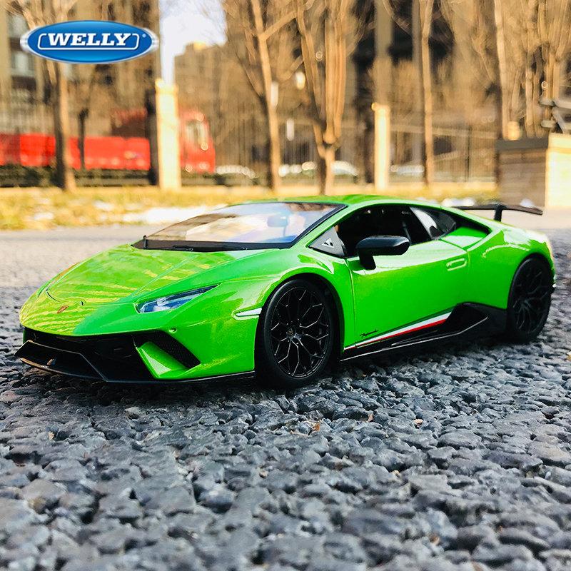 WELLY 1/24 Lamborghini Huracan LP610-4 Alloy Racing Car Model Diecast Metal Sports Car Model Simulation Collection Kids Toy Gift