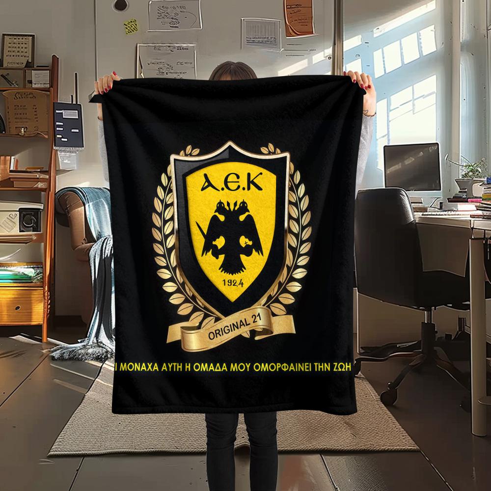 AEK Athens F.C FlAannel Blanket, High quality Comfortable for All Seasons, Home Decor, Warmth and Comfort