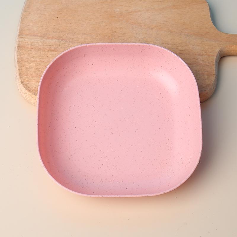 Wheat Straw Tableware Spit Bone Dish Household Plastic Dessert Dishes Dining Garbage Dish Sauce Dish Small Square Plate