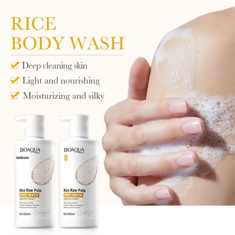 BIOAOUA Ensemble de Soins Capillaires à l'Essence de Ferment de Riz: Shampooing, Masque capillaire, Après-shampoing