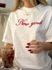 100% Baumwolle 'New York' Schriftzug Print Oversized T-Shirt, Damen Kurzarm Rundhals T-Shirt, Preppy