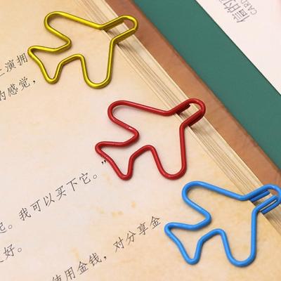 10pcs Metal Memo Airplane Paper Clip Index Bookmark Airplane Shape Metal Paper Clips Irregular Clip-on Creative Bookmark Clip