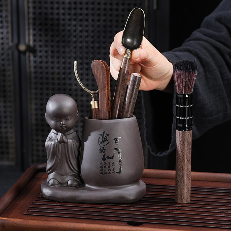 Sada Šest gentlemanů pro čajový obřad Kung Fu Čajové doplňky Kompletní čajové náčiní Nůž Klip Štětec Potřeby