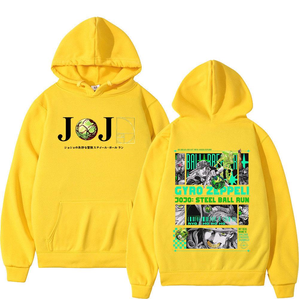 Anime JoJo Bizarre Adventure STEEL BALL RUN Gyro Zeppeli Hoodies Fashion Hooded Sweatshirts Long Sleeve Pullover