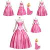 Bezauberndes rosa Dornröschen Aurora Ballkleid Kostüm für Damen mit Puffärmeln