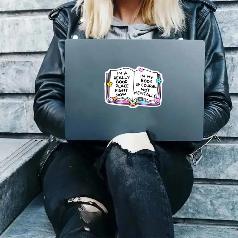 Bookish Sticker, In A Really Good Place Right Now, Laptop Decal, Gifts For Readers, Funny Sticker Durable for Laptop, Car, Luggage, Skateboard