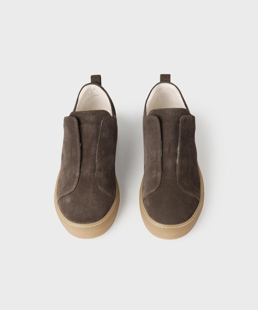Panicale Brown Suede Slip-On Sneakers
