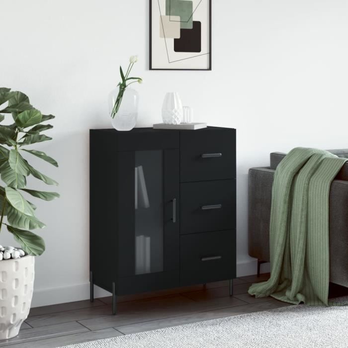 VidaXL Black Buffet 69.5x34x90 Cm Engineered Wood 828053