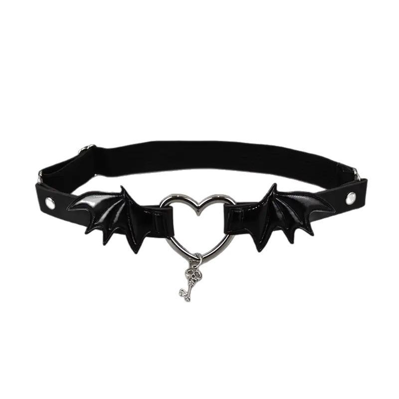 Spicy Girl Gothic Wings Garter Leg Strap with Heart Accent
