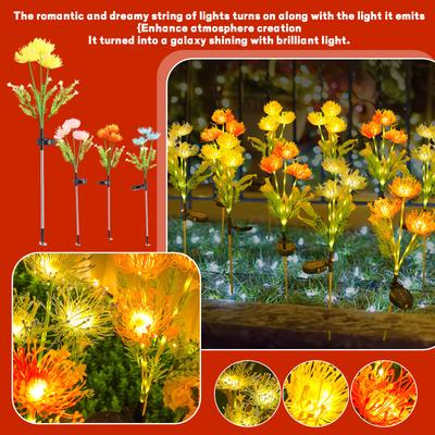 New LED Solar-powered Red Colored Artificial Flower Ground Light Outdoor Garden Decoration Light Lighting
