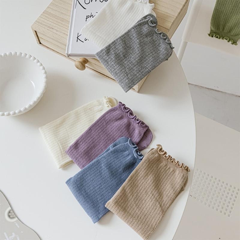Ruffle Trim Frilly Crew Socks Flip Flop Socks Tabis Split Toe Socks Cotton Booties Socks Casual Ankle High Socks Hosiery