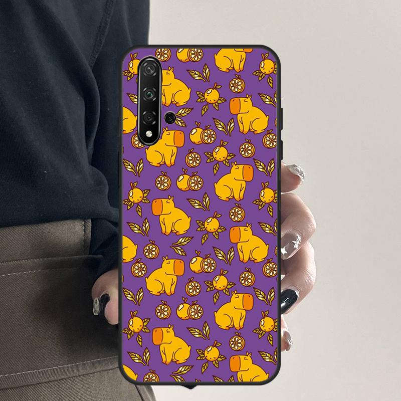 Cartoon Capybara For Huawei Nova Y70 Y90 Y60 Y61 Y91 Y72 9 10 SE 12i 12s 11i 5T P60 Pro P20 P30 P40 Lite Case