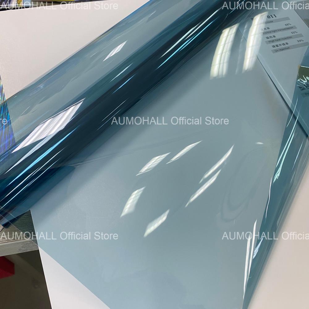 50x300cm Μπλε VLT70% Μεμβράνη Φιμέ Τζαμιών για Πλαϊνό Τζάμι Αυτοκινήτου, Αποκλεισμός Θερμότητας IRR97% Φιμέ Τζάμι Ηλιακή Προστασία Κεραμική PET Μεμβράνη