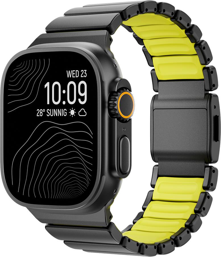 Titanium Fluoroelastomer Rubber Band for Apple Watch Ultra 3 2 49mm Series 11 10 46mm Strap for Iwatch 9 8 7 6 5 SE 3 44mm 45mm