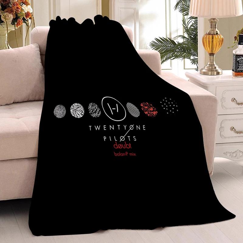 Coperta da Siesta T-Twenty One P-Pilots Invernale Calda per Ginocchia Letto Pile Campeggio Personalizzata Morbida Soffice Coperte Matrimoniale Microfibra Biancheria da Letto