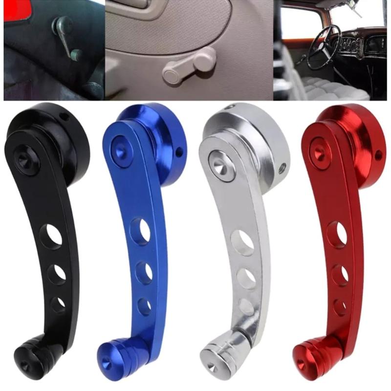 Billet Aluminum Silvery Auto Car Glass Window Winder Riser Handles Crank Knob Universal Billet Aluminum Window Crank Kit