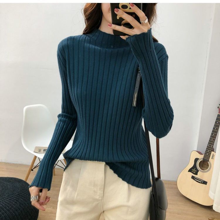 Turtleneck Pullovers Basic Sweaters Women Autumn Winter Primer Shirt Long Sleeve Short Slim-fit Tight Jumper Tops Solid