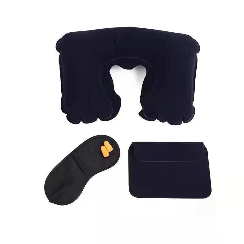 Inflatable U-Shaped Neck Pillow & Travel Essentials Kit