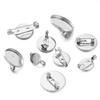 10 Stück 8-30mm Innenmaß Edelstahl Brosche Stil Cabochon Leere Basis Cameo Fassung Anhänger Tablett DIY Schmuckherstellung